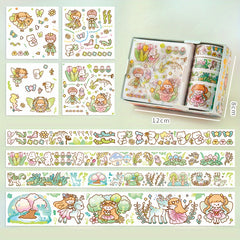 8pcs Japanese Cartoon Tape Sticker Set DIY Craft Decorative Material