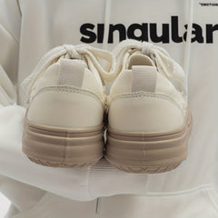 Platform Lace-Up Skate Shoes Thick Sole Women's Sneakers