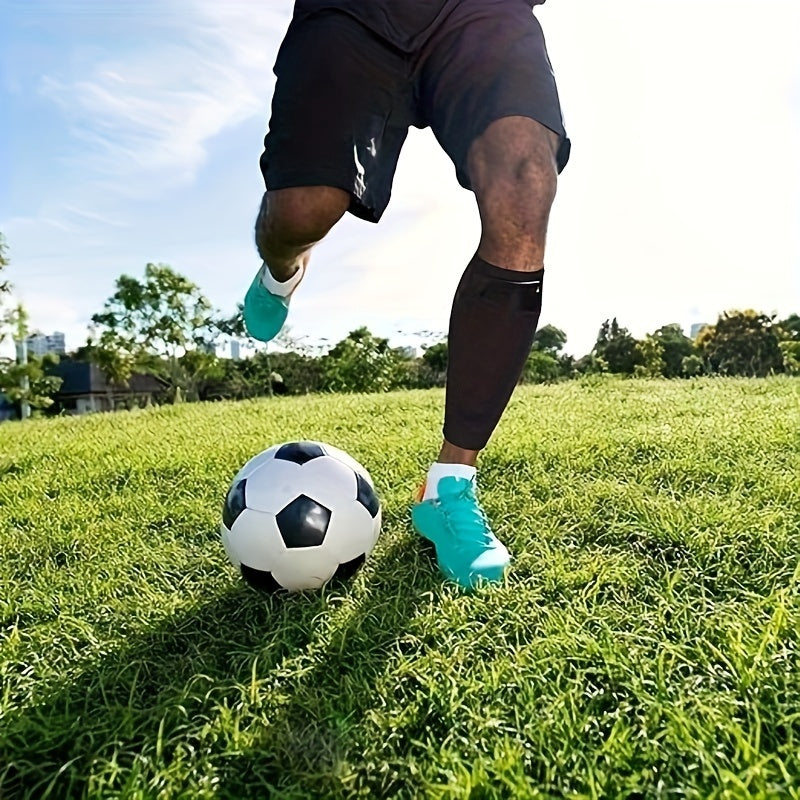 Football Shin Pads With Non Slip Stripes & Pocket Socks