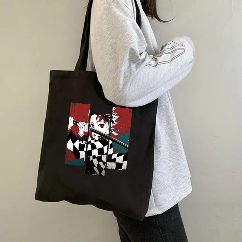 Demon Slayer Canvas Tote Shopper Bag Eco Large-capacity