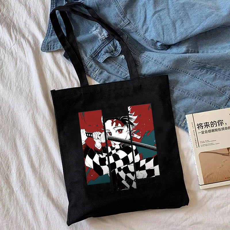 Demon Slayer Eco Tote Bag Kimetsu No Yaiba Graphic Shopper Bag