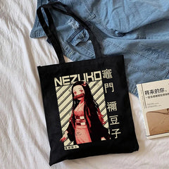 Demon Slayer Eco Tote Bag Kimetsu No Yaiba Graphic Shopper Bag