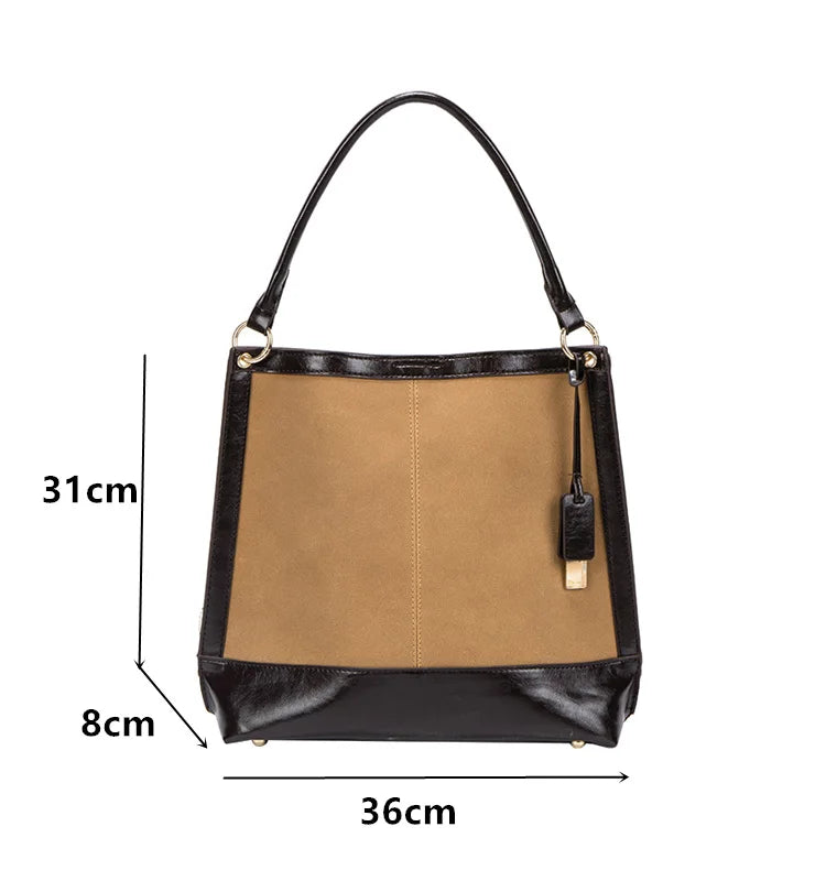 Scrub Patchwork Women Handbags Hobos Set Tote Bags with Purse Shoulder Bag