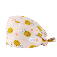 Light Cartoon Print Nurse Hat Adjustable Scrub Cap