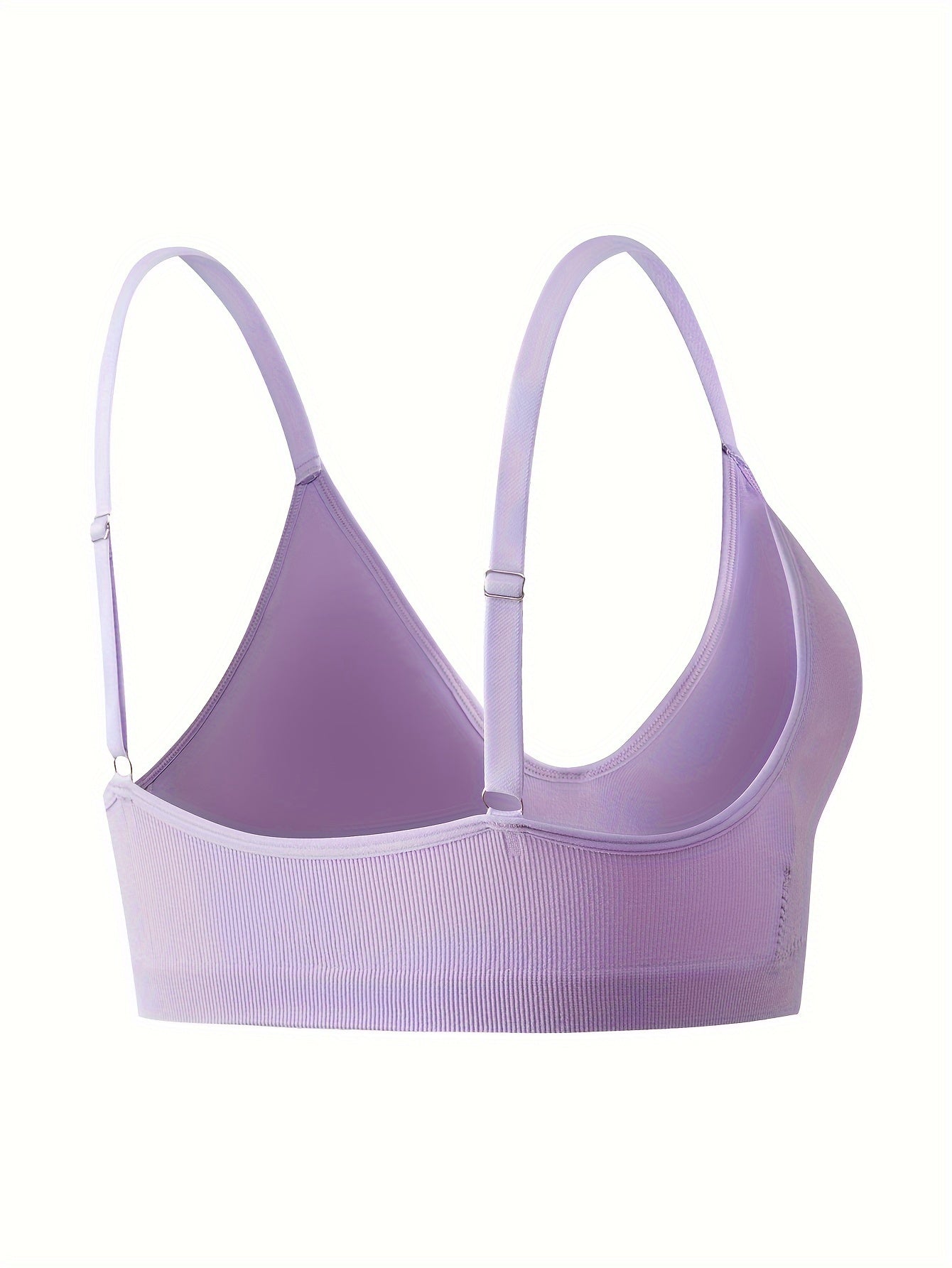 3pcs Wireless Plunge Bras Comfy & Breathable Women's Lingerie