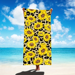 Leopard Print Beach Towel for Pool Party Holiday - Large Women's