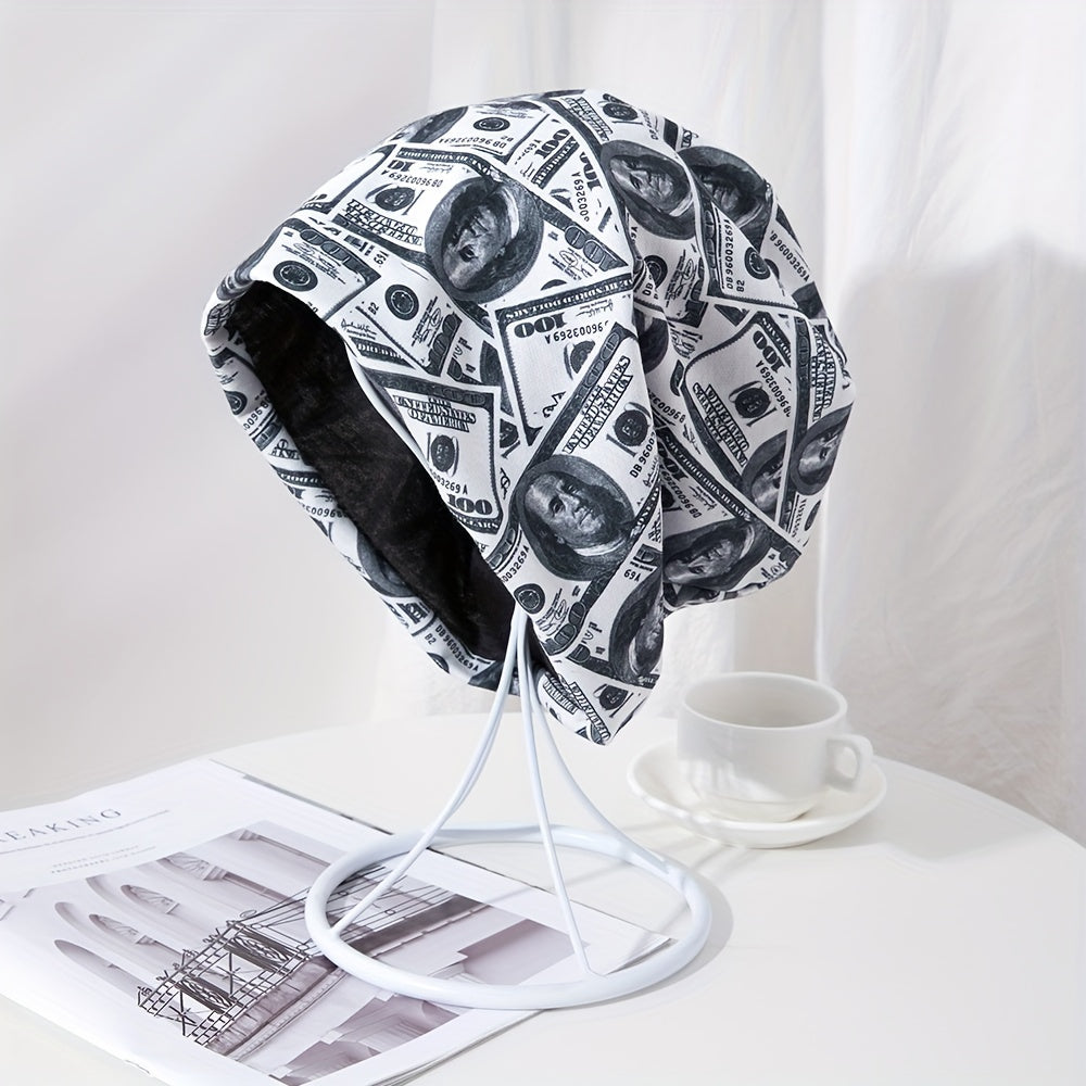 Men's Dollar Print Turban Hat Stacking Cap