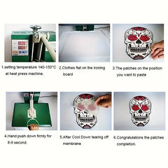 Motorcycle Letter Sikre Pattern Heat Transfer Stickers for DIY