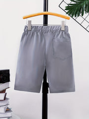 Boys Solid Shorts Elastic Waist Drawstring Quick-drying Casual Summer Outdoor