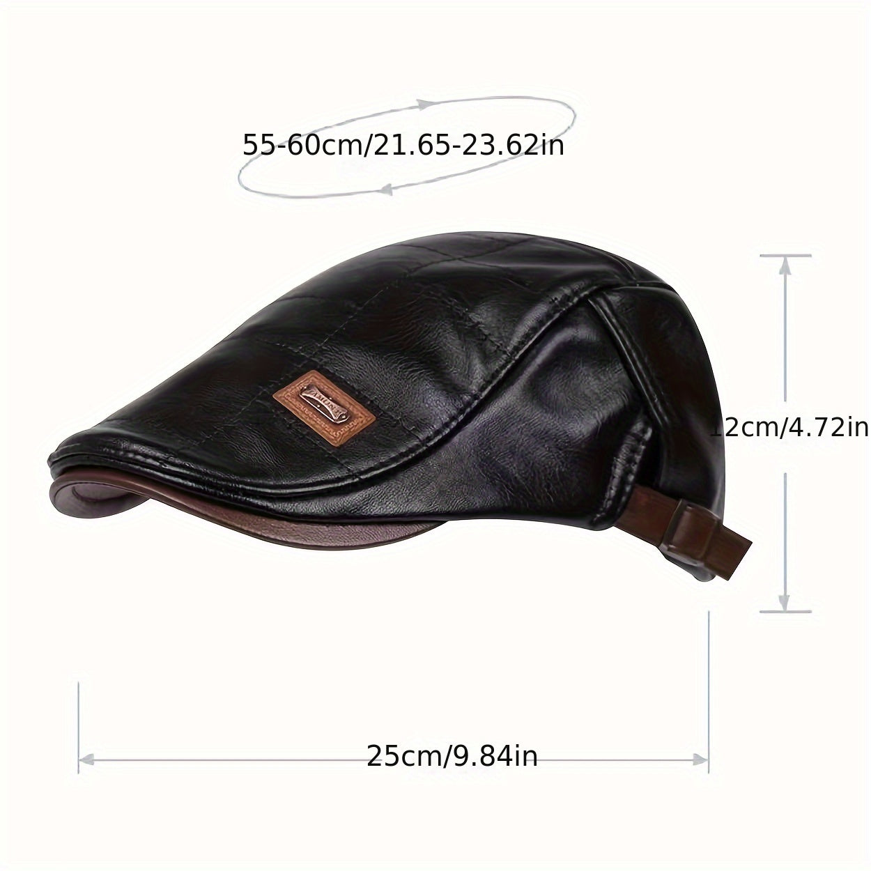 Men's Vintage Beret PU Leather Adjustable Hat