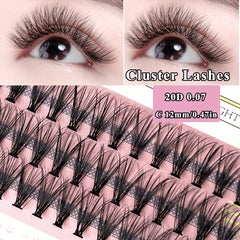 60 Cluster Lashes 20D C Curl Soft Natural False Eyelashes DIY Extension