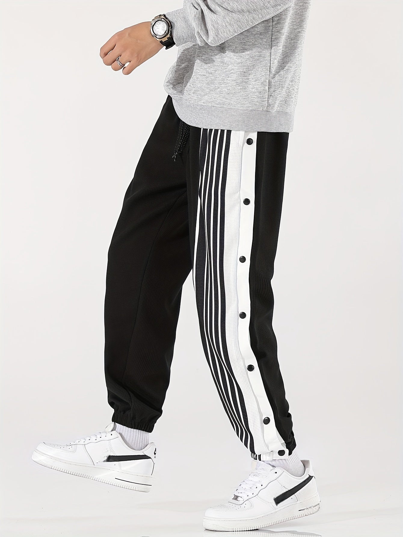 Striped Men's Casual Trousers for Autumn/Winter