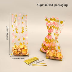 50pcs Polka Dot Gift Bag for Birthday Candy Packaging