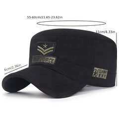 Men's Sunscreen Flat Top Hat Casual Cotton Embroidery Cap