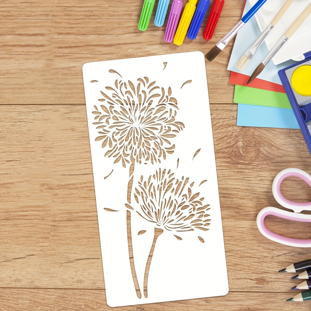 Dandelion DIY Layering Stencils Wall Painting Scrapbook Coloring Template