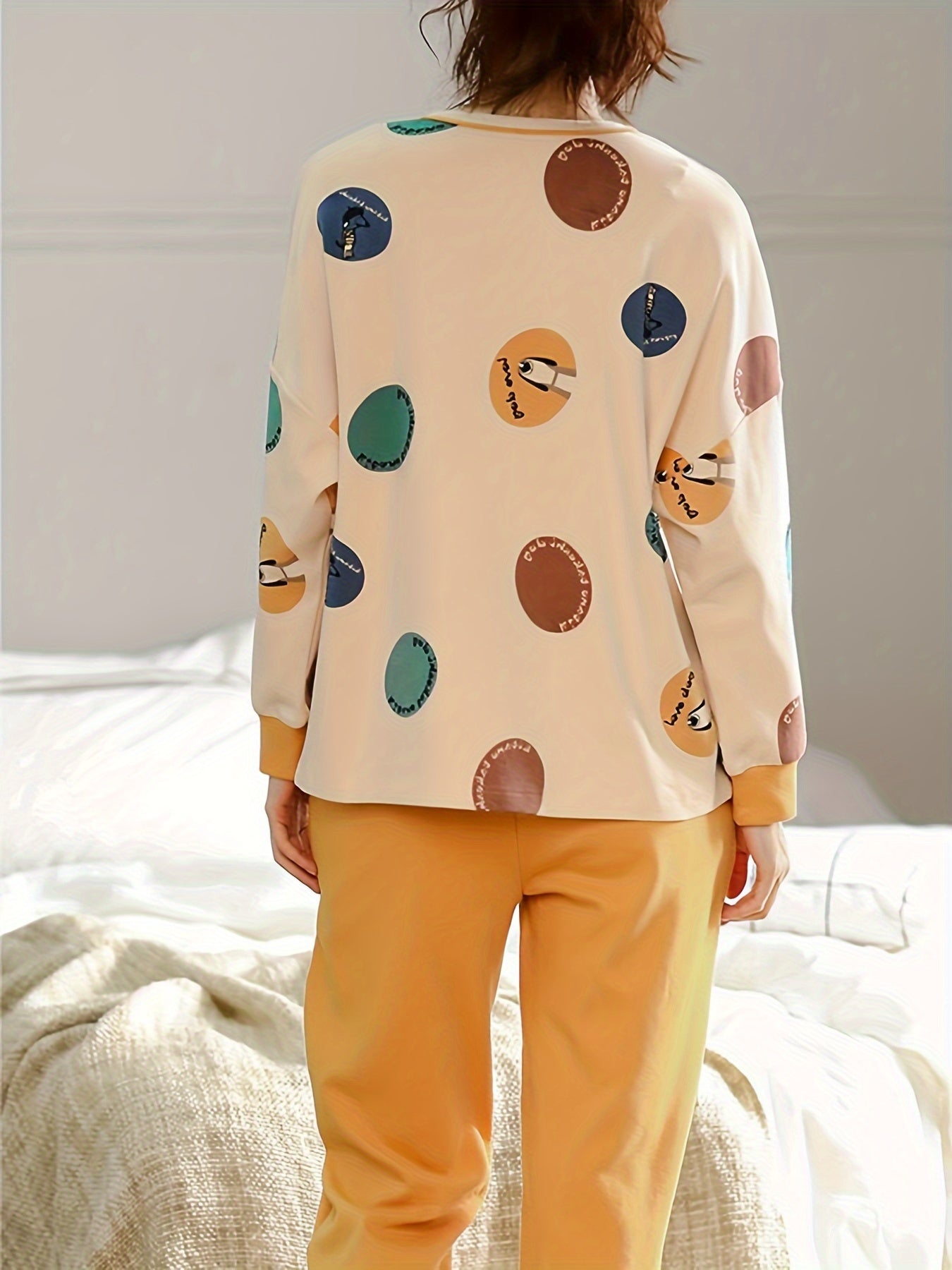 Cartoon Print Pajama Set Women's Sleepwear