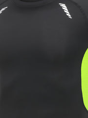 Men's Solid Compression Shirt High Stretch Crew Neck Top