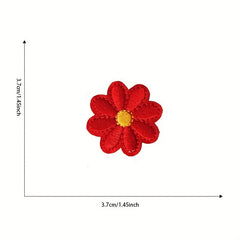 10pcs Small Daisies Embroidered Cloth Patch DIY Ironing Patch