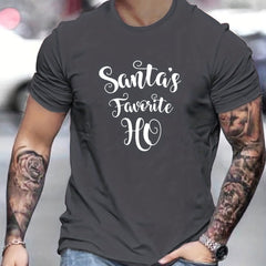 Men's Breathable Letter Print T Shirt for Casual & Outdoor