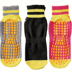 3 Pairs Warm Non slip Floor Yoga Socks Soft Comfortable Medium Tube Socks