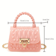 Mini Jelly Studded Handbags Candy Crossbody Bag PVC Purse For Women