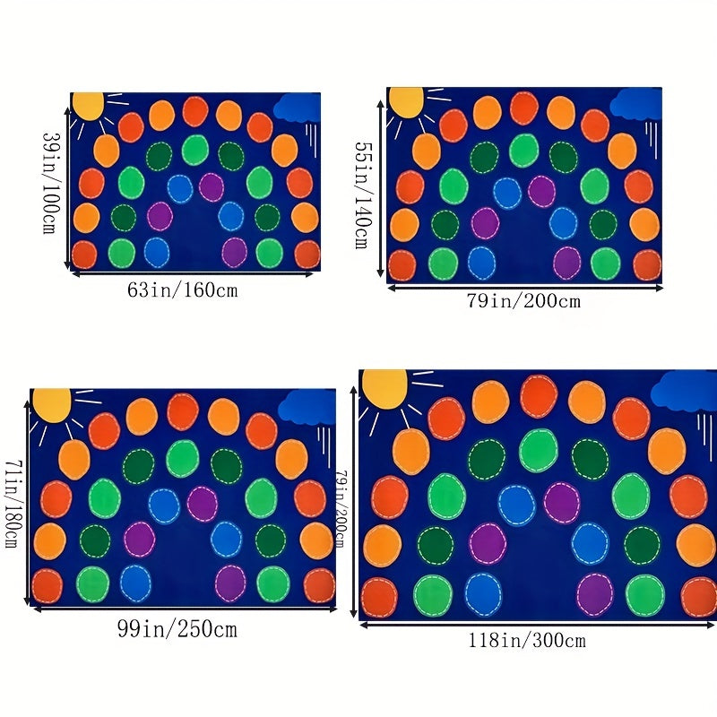 Elementary Children's Classroom Seating Rug Machine Washable Area Rug