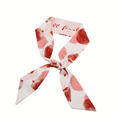 2pcs Pink Skinny Scarf Long Ribbon Neckerchief Twilly Scarf
