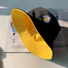 Small Daisy Double Sided Fisherman Hat Sun Visor Chrysanthemum Spring Summer