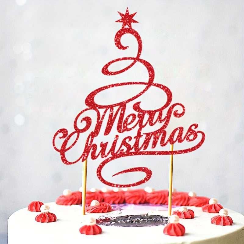Merry Christmas Cake Insert Santa Hat Theme Cake Decoration