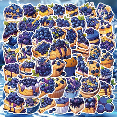 55pcs Blueberry Cake Bread Food Stickers for Car DIY Toys Decal