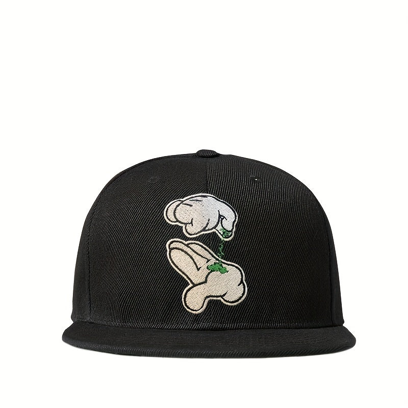 Embroidered Flat Brimmed Hat - Outdoor Casual Wear