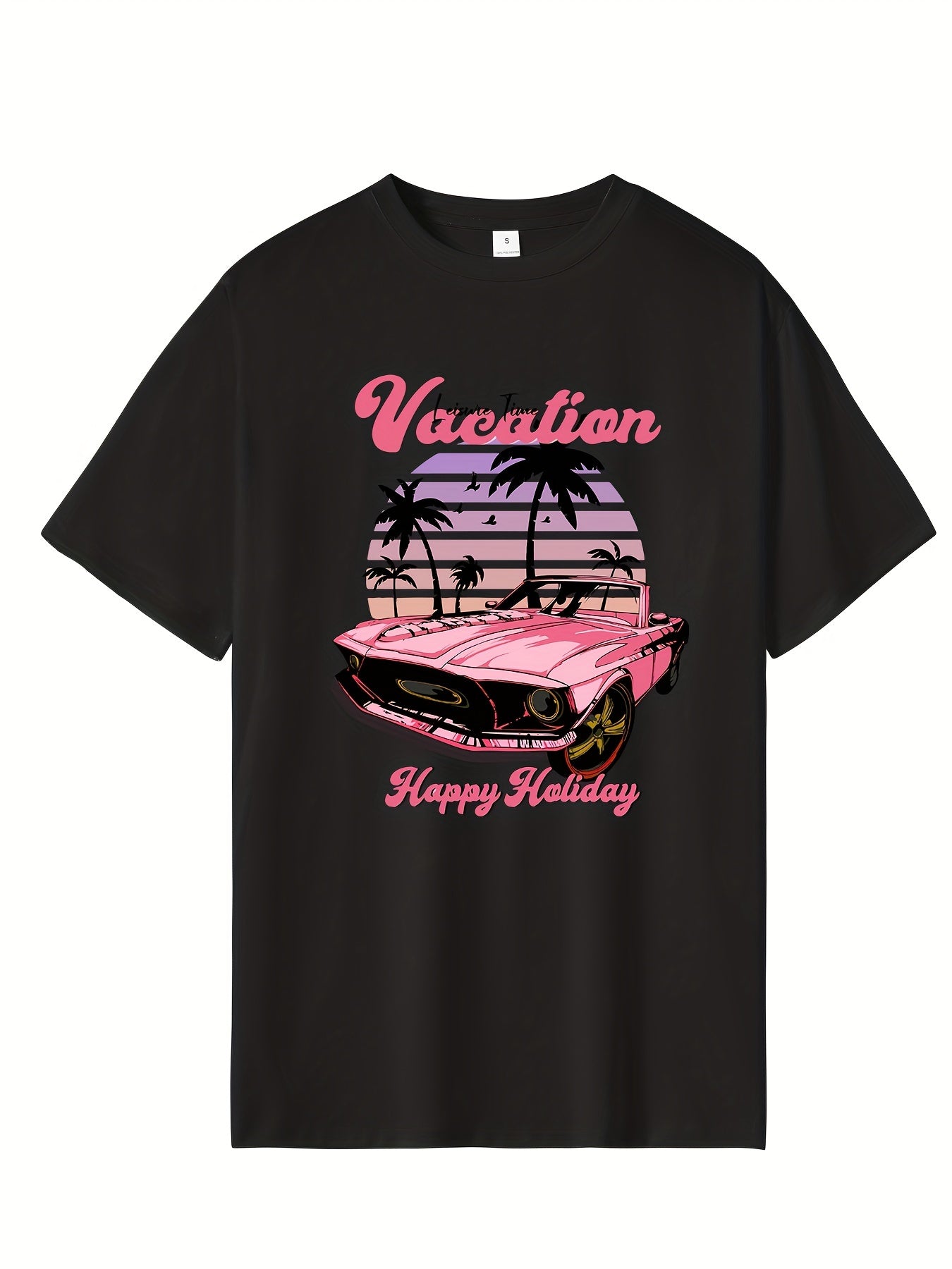 Men's Cartoon Hip Pop Print Tee Active Crew Neck Moisture Wicking T-shirt