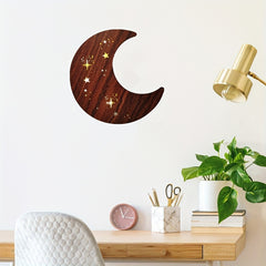 LED Moon Stars Night Light Wooden Wall Decoration
