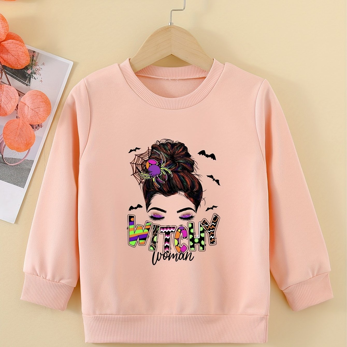 Halloween Girls Witchy Woman Graphic Sweatshirt Costume Party Kids Pullover