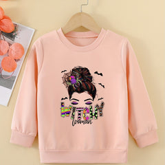 Halloween Girls Witchy Woman Graphic Sweatshirt Costume Party Kids Pullover