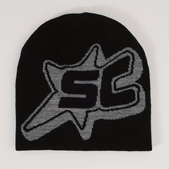 Classic Letter Jacquard Beanie Unisex Y2K Knitted Pullover Hat