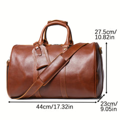 Vintage Cowhide Leather Handbag for Short Trips