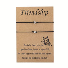 Small Butterfly PU Leather String Bracelet Set For Women