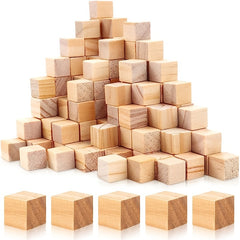 100pcs 0 Wooden Cubes Natural Wooden Blocks DIY Puzzle Making