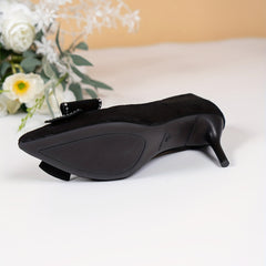 Women's Bowknot Stiletto Heels Point Toe Dress Heels