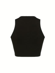Y2K Sexy Crop Zip Up Tank Top