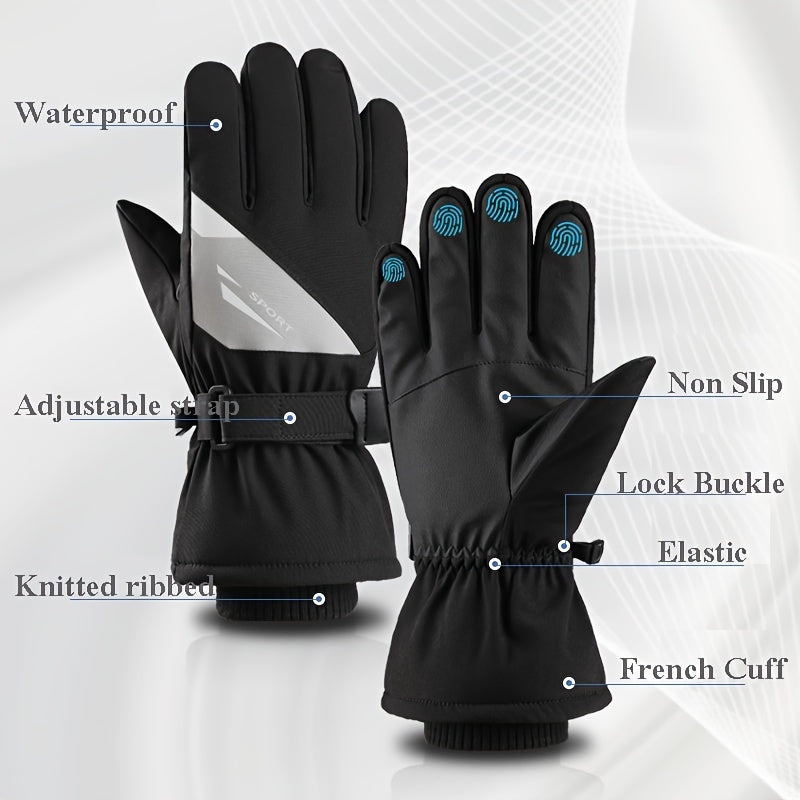 Men's Winter Gloves Waterproof Touch Screen Fingers