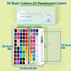 Solid Watercolor Paint Set in Metal Box 12 Colors