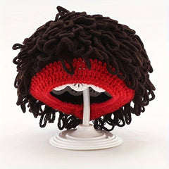 Knitted Wig Cap Curly Hair Wig Hat Cap for Men and Women