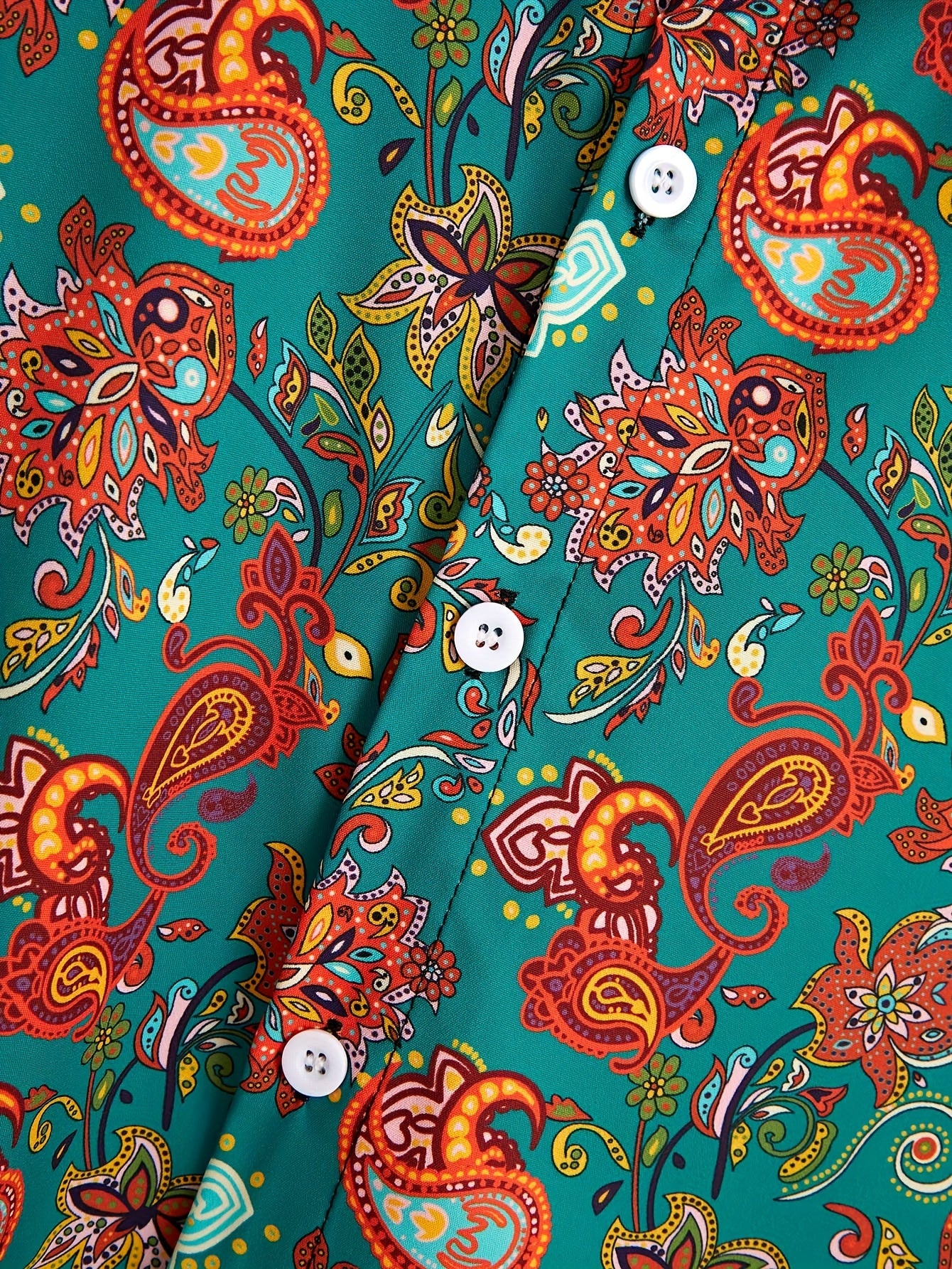 Paisley Pattern Men's Long Sleeve Shirt For Autumn