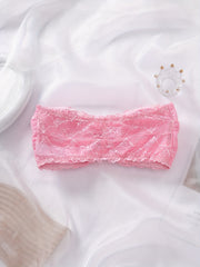 Lace Stitching Bandeau Bra Soft Stretch Strapless Bra Women's Lingerie