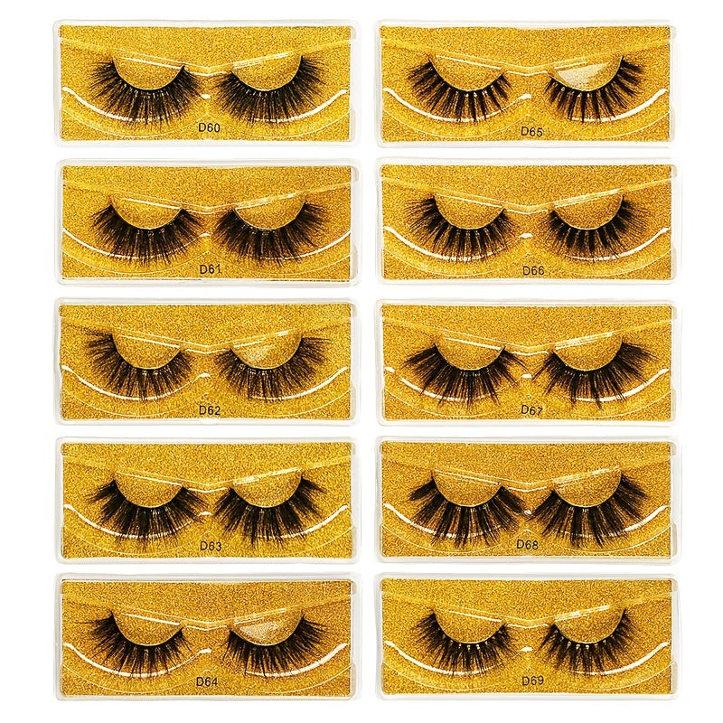 20 Pairs Fluffy Wispy 3D Mink Lashes False Eyelashes Pack with Glitter Box