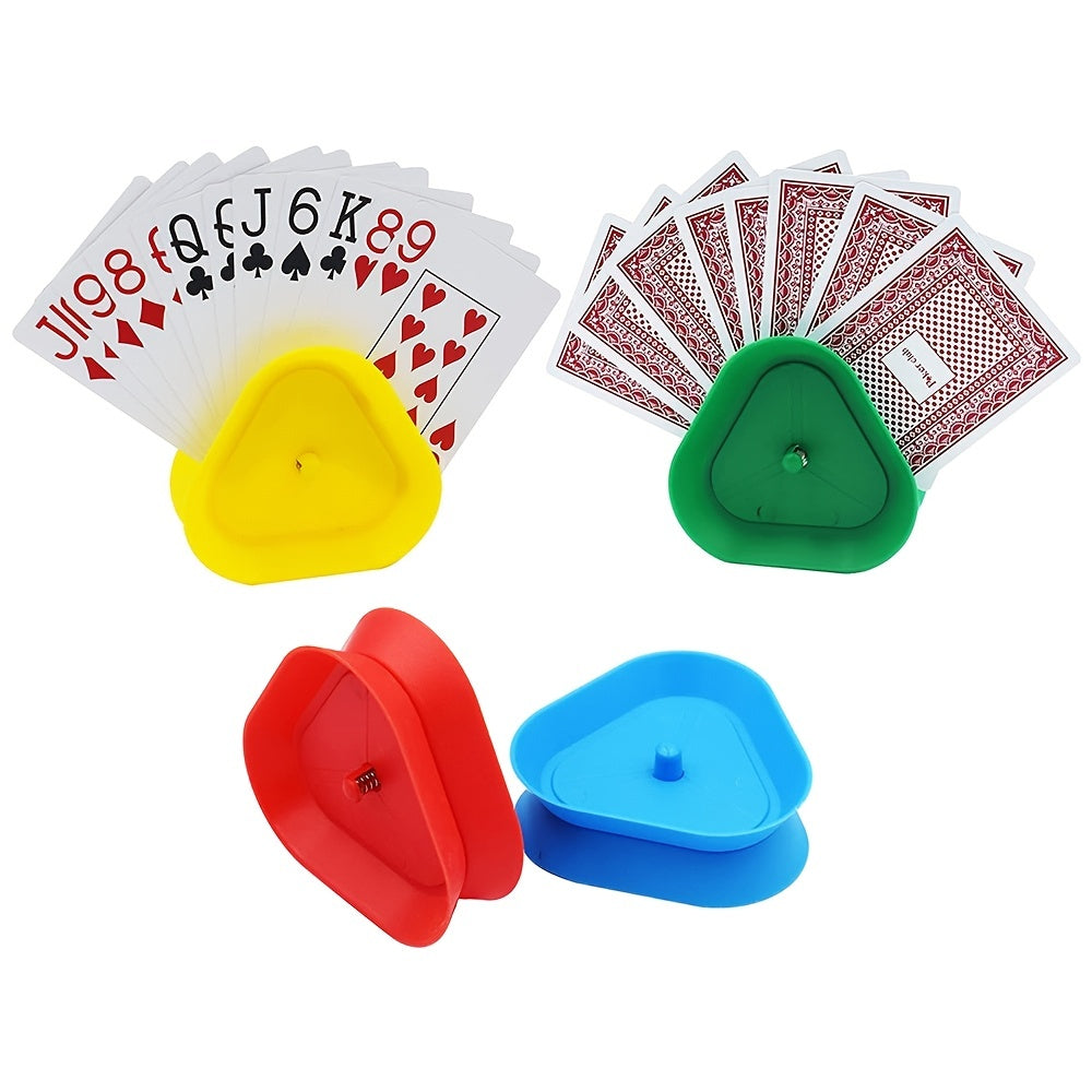 Triangular Poker Card Holders Set of 4, Easy to Use & Comfortable