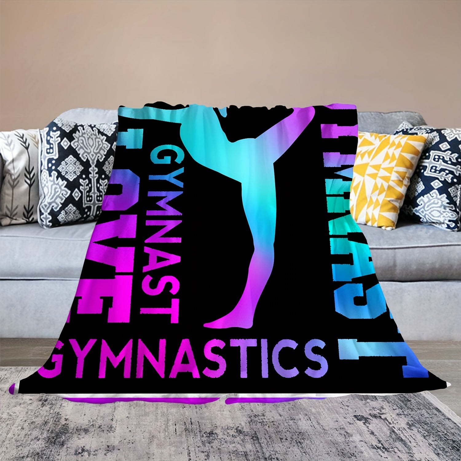 Gymnastics Sports Throw Blanket Soft Lightweight Flannel Warm Blanket