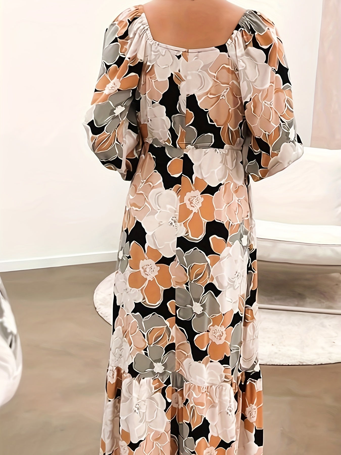 Boho Style Plus Maxi Smock Dress